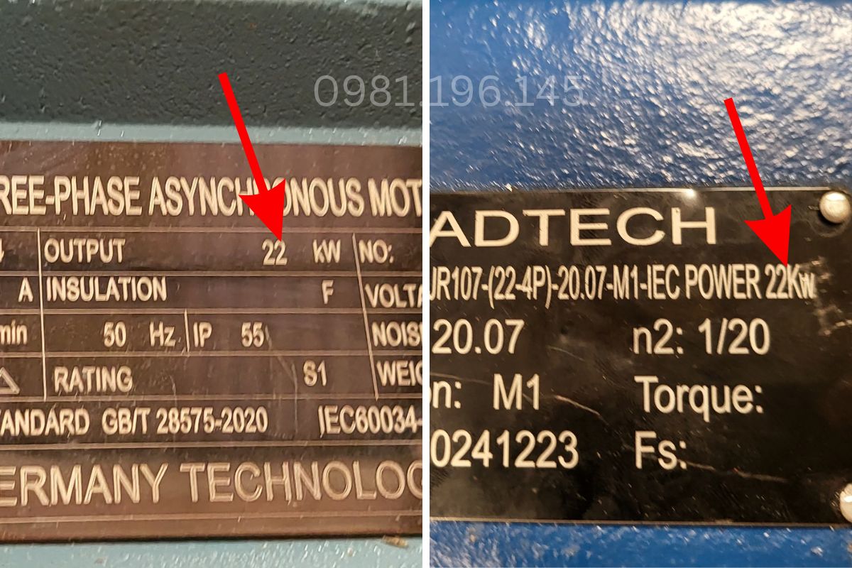 Chọn công suất motor phù hợp với hộp giảm tốc