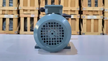 Góc nhìn mặt sau Máy bơm dầu thủy lực 0.37kW 0.5Hp thể hiện rõ quạt làm mát